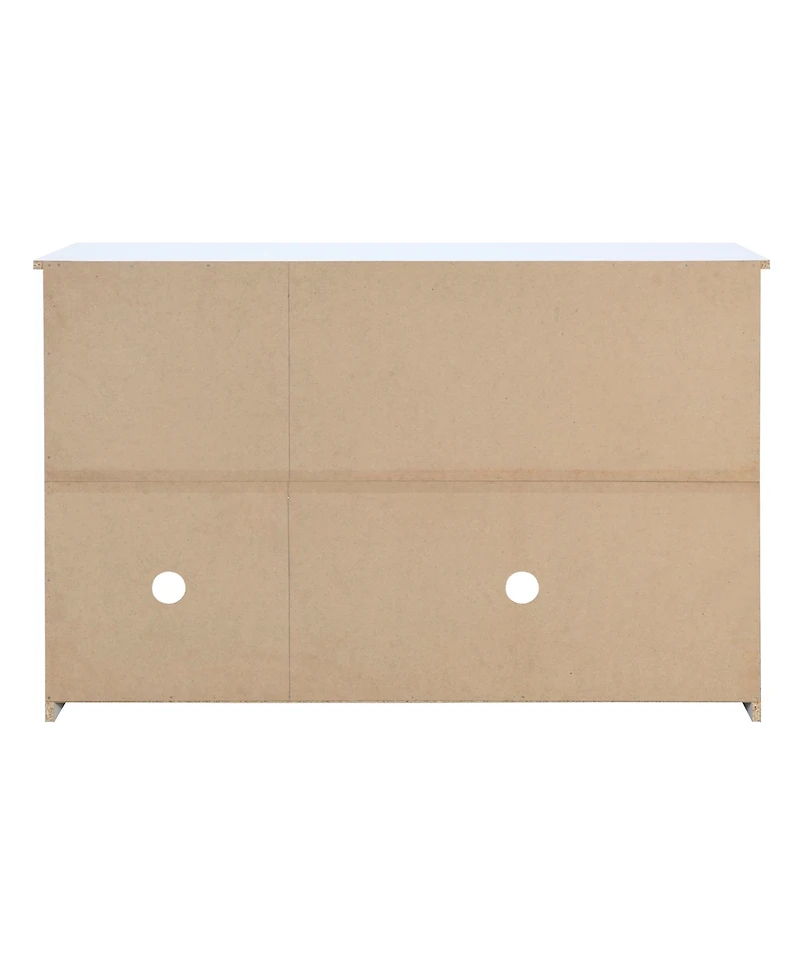 Streamdale Retro 3-Door Sideboard with Rattan Doors and Metal Handles