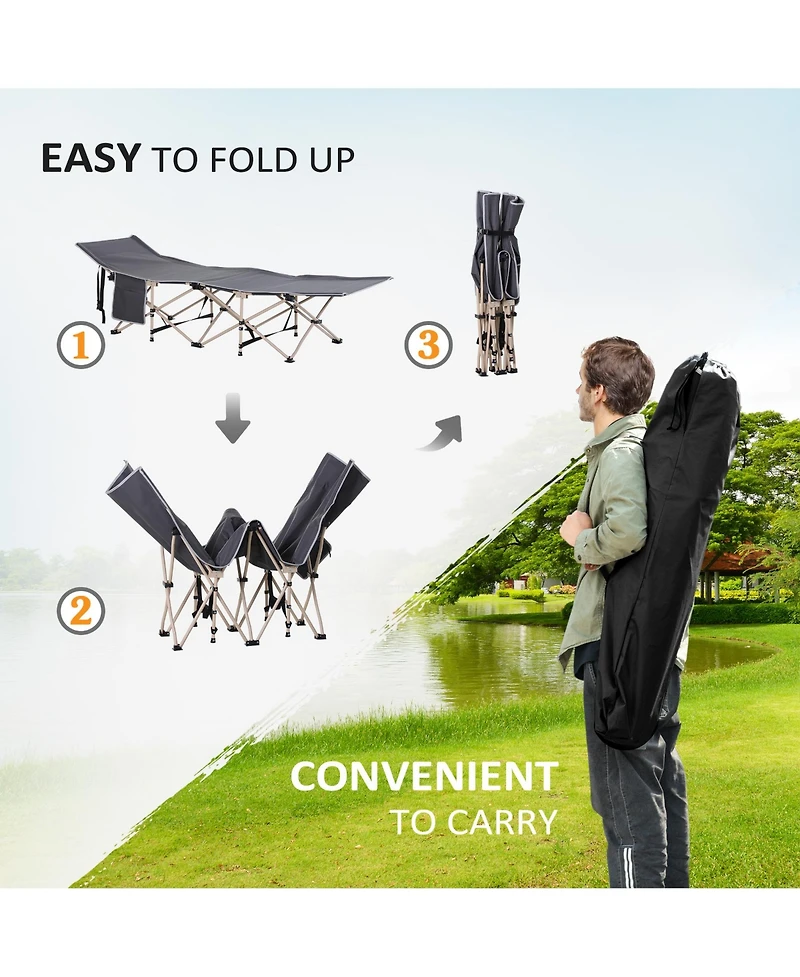 Folding Camping Cot for Adults: Portable Outdoor Sleeping Bed