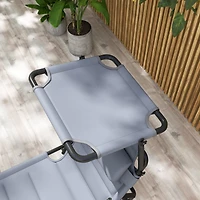 Adjustable Outdoor Lounge Chair with Sunshade & Pillow