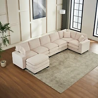 Streamdale U-Shape Modern Sectional with Ottoman (6-Seat)