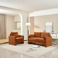 Small Modern Loveseat Sofa with Chenille Fabric