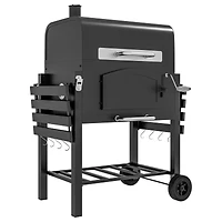 Portable Charcoal Grill with Thermometer and Wheels