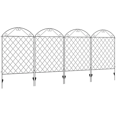 4 Pack Steel Garden Fence Panels