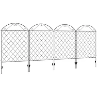 4 Pack Steel Garden Fence Panels