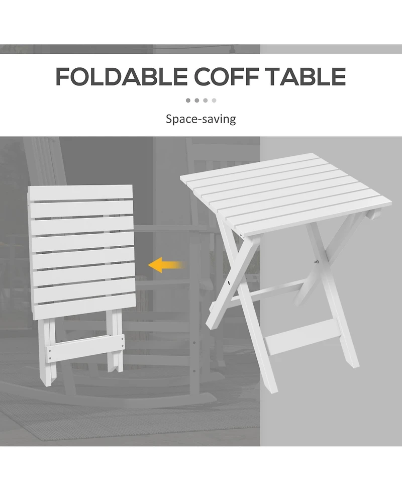 Wooden Patio Rocking Chair Set with Side Table