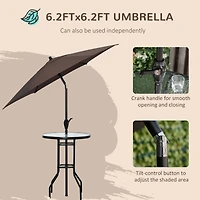 4-Piece Patio Dining Set: Umbrella, Table, 2 Chairs