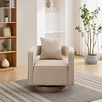 Beige Swivel Accent Chair for Modern & Comfy Seating