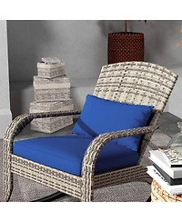 Outoor Wicker Rocking Chair with Cushion and Pillow