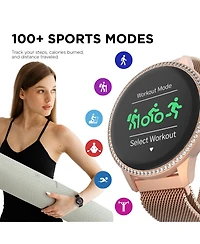 iTouch Sport 4 Unisex Rose Gold-Tone Mesh Bracelet Smartwatch 43.2mm