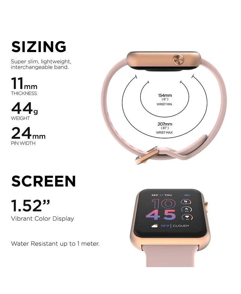 iTouch Air 4 Unisex Silicone Strap Smartwatch 41mm