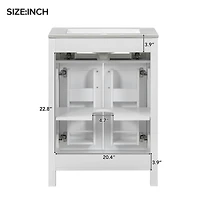 Streamdale 24" Space-Saving Bathroom Vanity Combo with Ceramic Sink