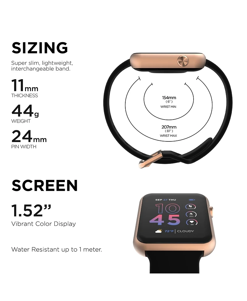 iTouch Air 4 Unisex Silicone Strap Smartwatch 41mm