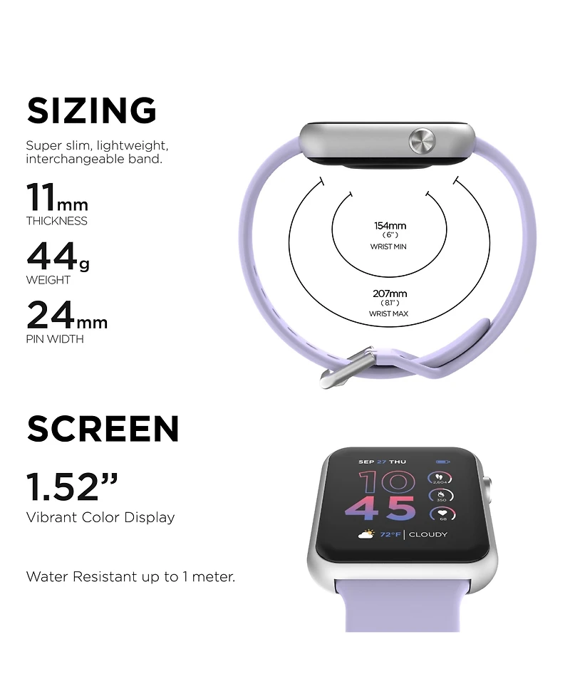 iTouch Air 4 Unisex Silicone Strap Smartwatch 41mm
