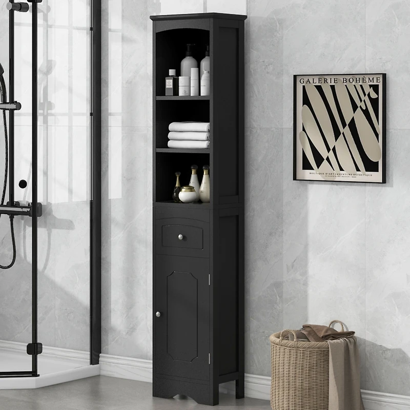 Freestanding Bathroom Cabinet with Drawer and Adjustable Shelf