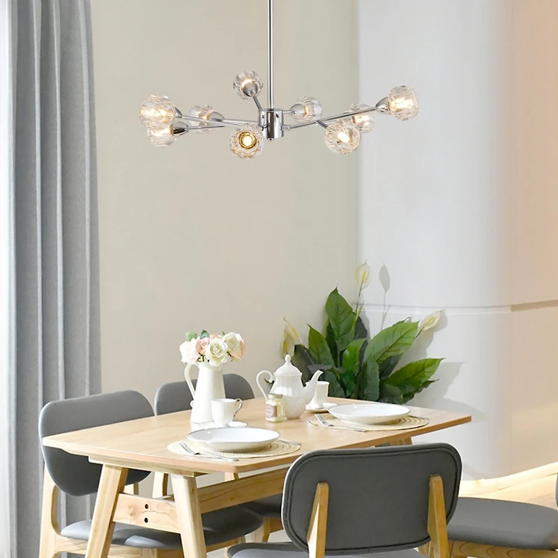 Streamdale Modern Chrome Chandelier 9-Light Fixtures for Multiple Rooms