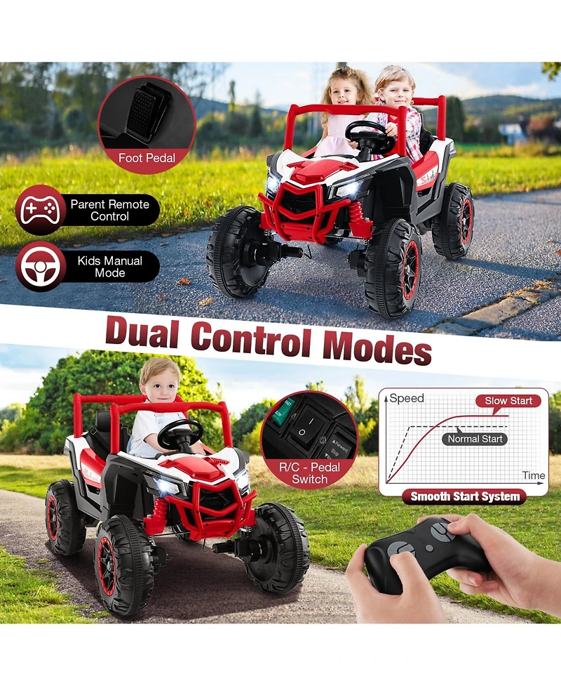 2-Seater Kids Ride on Utv with 2.4G Remote Control for over 3 Years Old Children-Red