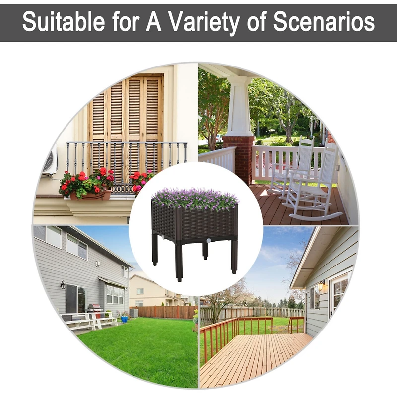 Elevated Self-Watering Raised Garden Bed for Plants & Veggies