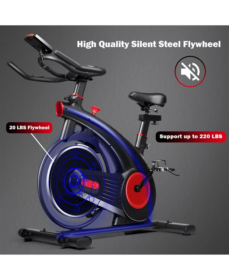 Vebreda Stationary Exercise Bike Silent Belt with 20LBS Flywheel