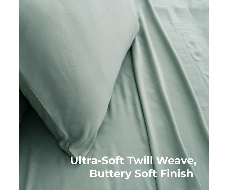 Cariloha Classic 2-Piece Twill Pillowcase Set | Tahitian Breeze | King | Viscose Material | Allergy Resistant, Thermal-Regulating & Extra soft