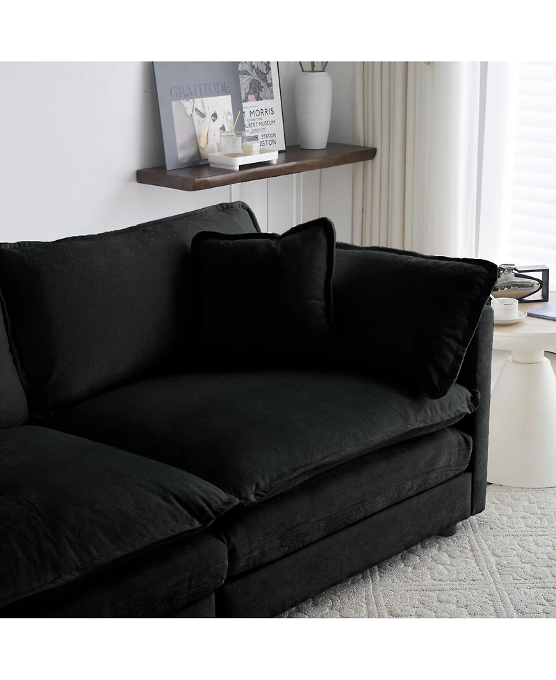 Streamdale Furniture Comfy Modular L-Shaped Sofa with Ottoman