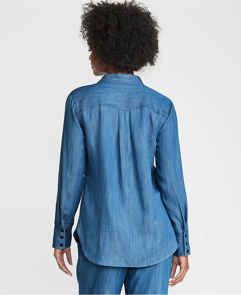 Lands' End Women's Twill Tencel Fiber Popover Shirt
