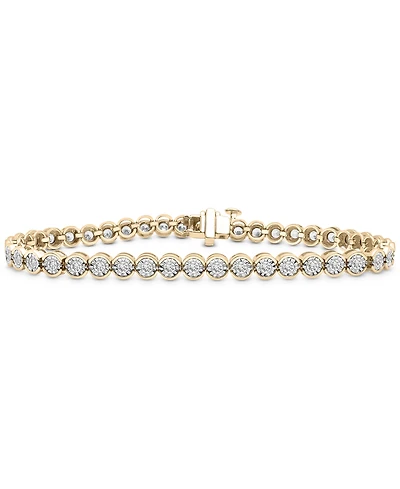 Men's Diamond Half Bezel Link Bracelet (3-1/2 ct. t.w.) in 10k Gold