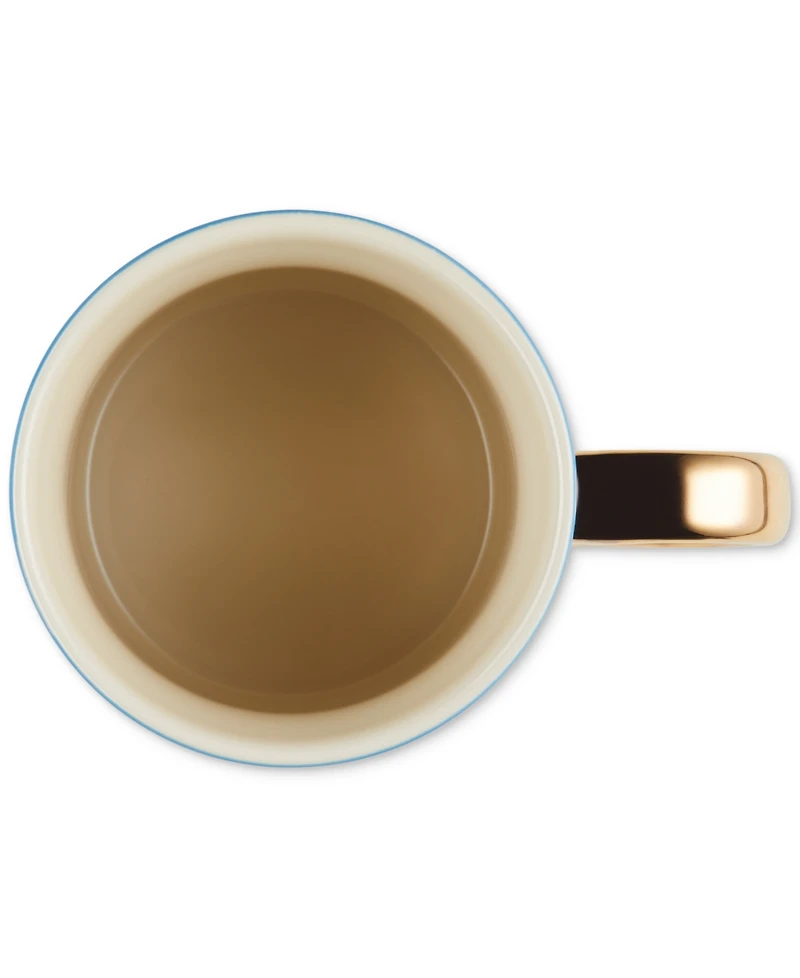 Le Creuset Stoneware Mug with Gold Metallic Handle, 14 oz.