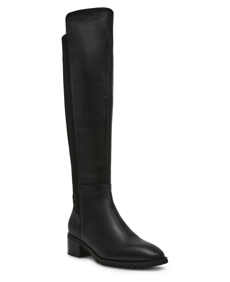 Anne Klein Women's Sable Genuine Leather Over the Knee High Boots