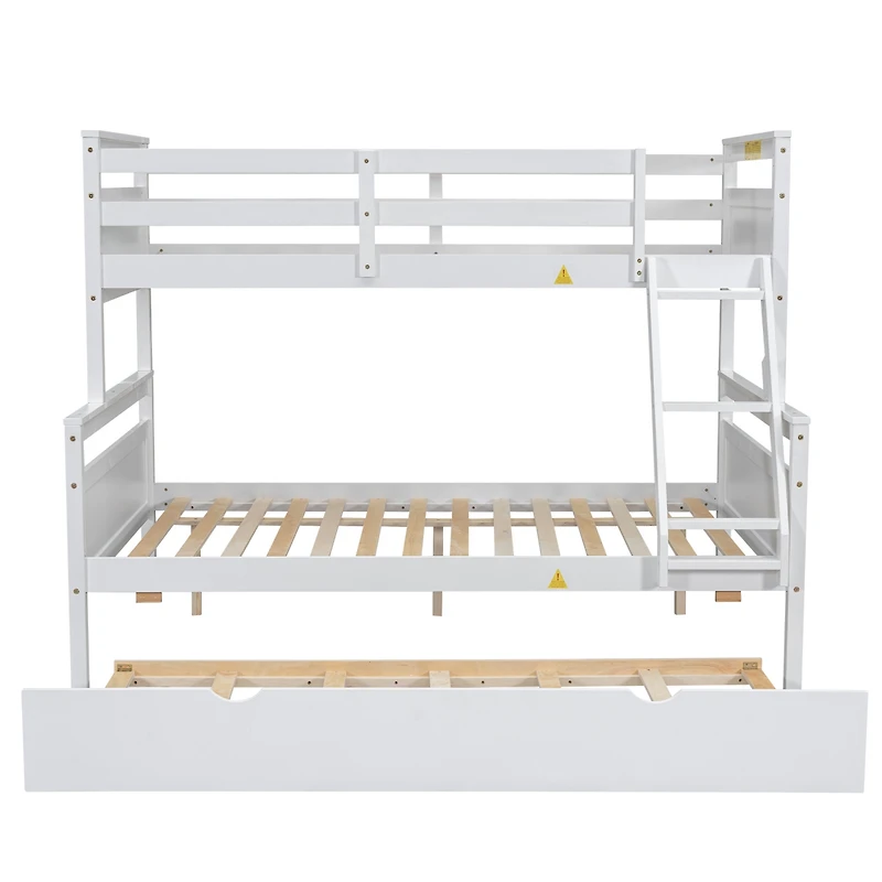 Streamdale Twin/Full Bunk Bed, Trundle, Safety Rails, Gray