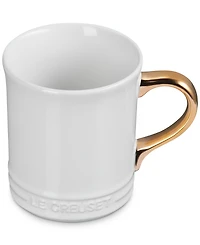 Le Creuset Stoneware Mug with Gold Metallic Handle, 14 oz.