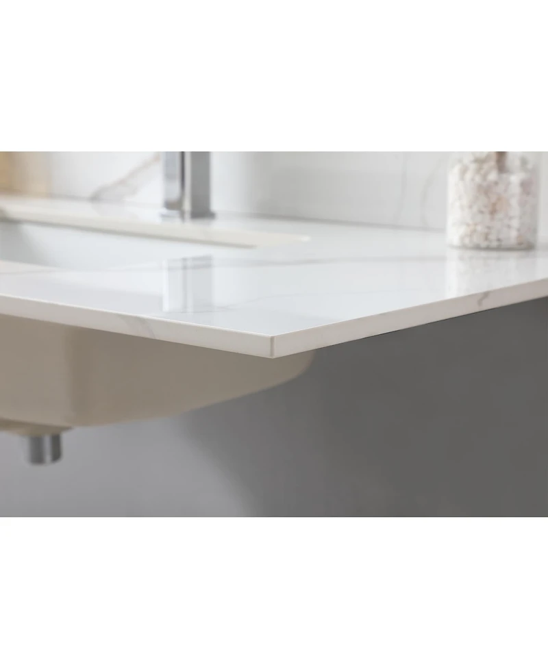 Streamdale Furniture Carrara Gold Sintered Stone Vanity Top with Ceramic Sink (43x22")