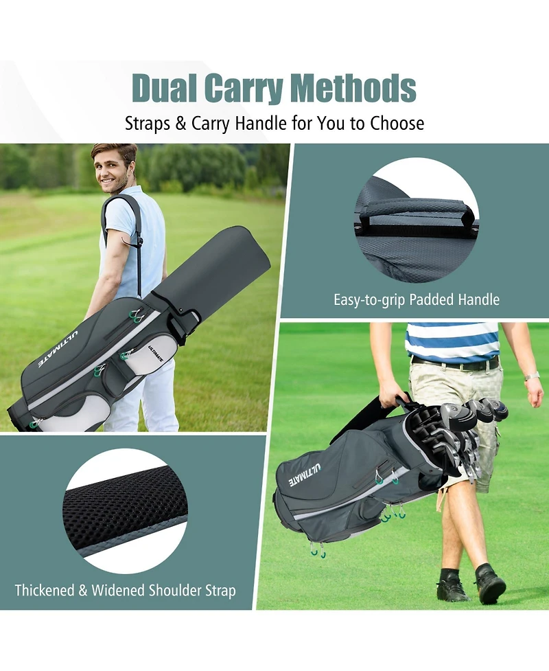 Givimo 14 Dividers Golf Cart Bag with 7 Zippered Pocket