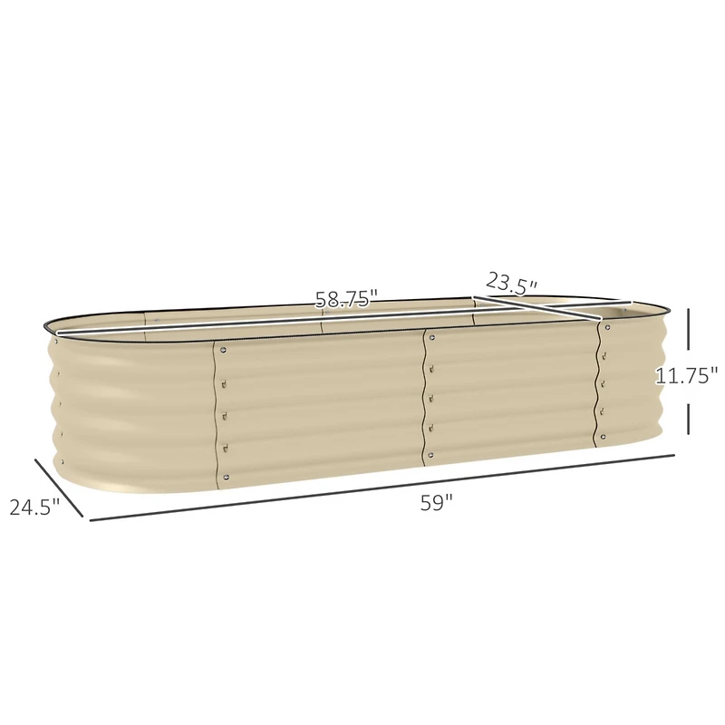 4.9' Raised Garden Bed Kit, Galvanized