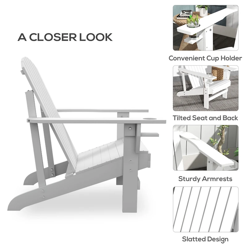 Adirondack Lounge Chair: Patio, Lawn, Weather Resistant