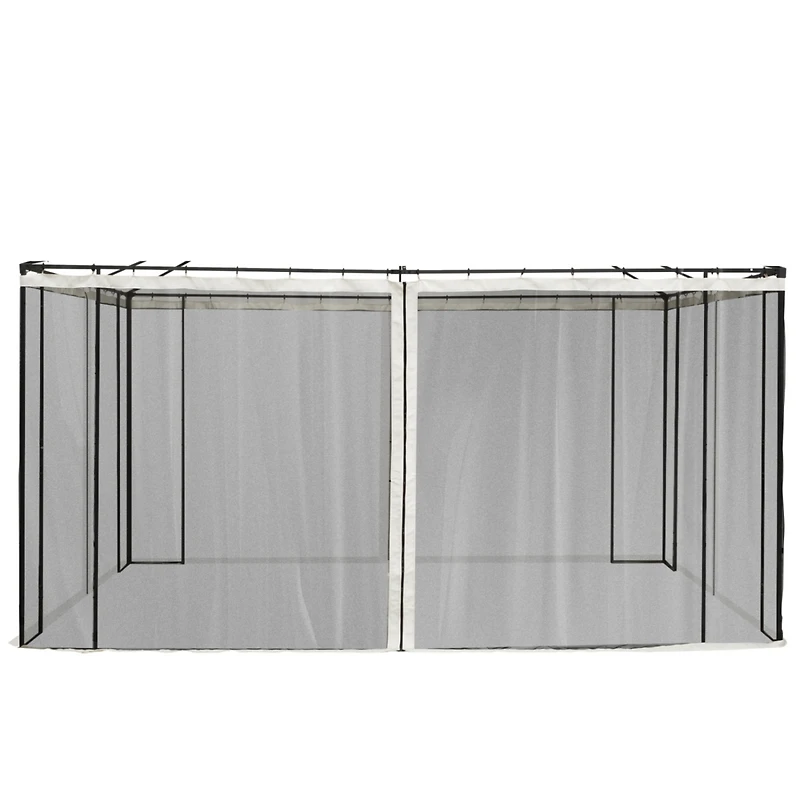 10' x 13' Gazebo/Tent Sidewall Netting with Zippers (Cream)