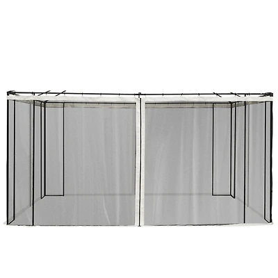 10' x 13' Gazebo/Tent Sidewall Netting with Zippers (Cream)
