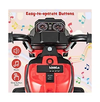 Kids Ride-on Motorcycle 6V Battery Powered Motorbike with Detachable Training Wheels-Red