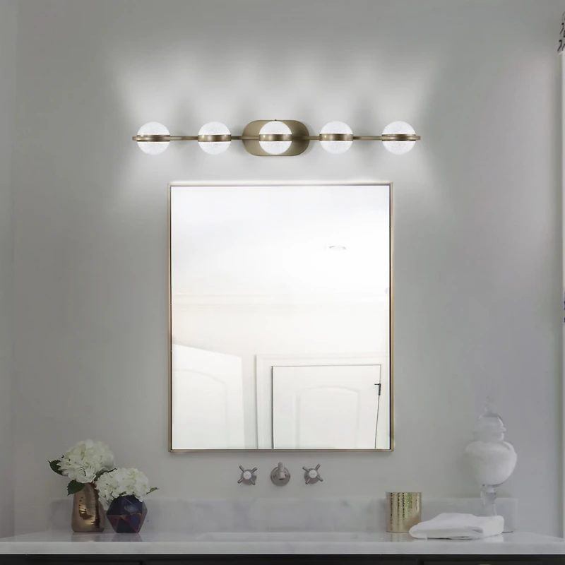 Streamdale Modern Minimalist Led Vanity Light with Frosted Glass Shades