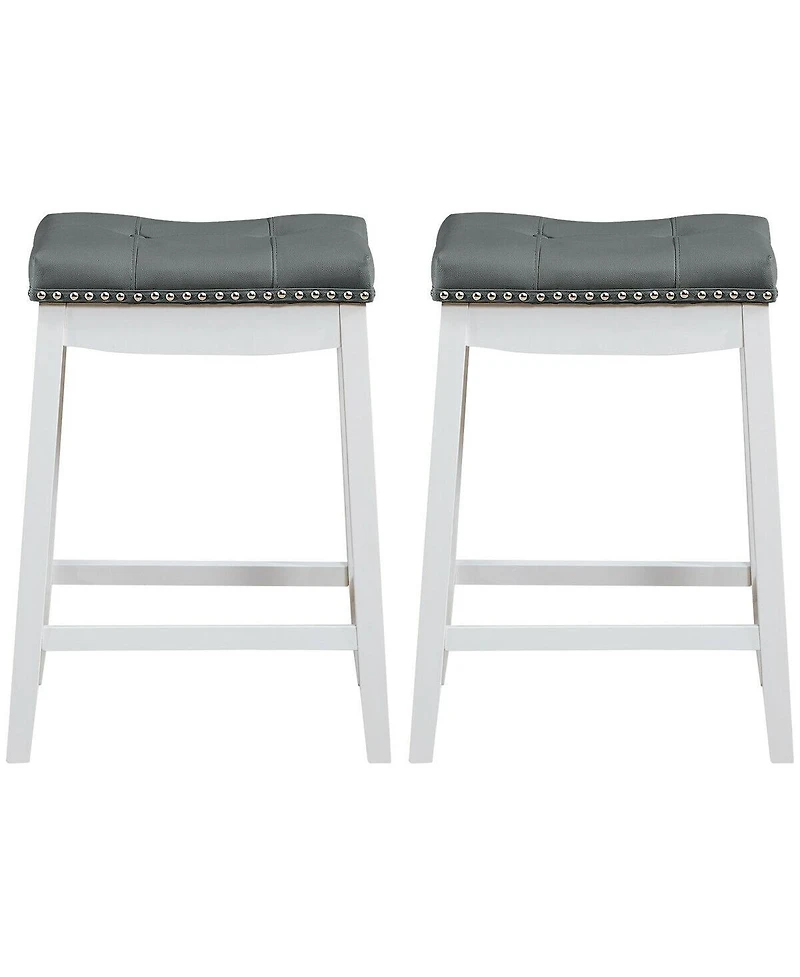Skonyon Set of 2 24-Inch Height Backless Counter Stool with Footrest