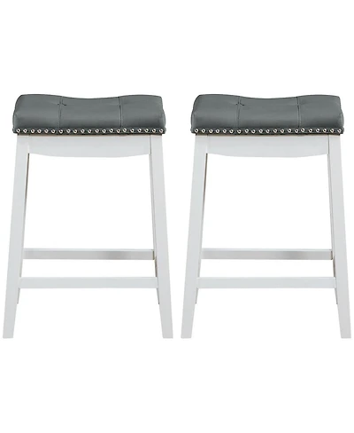 Skonyon Set of 2 24-Inch Height Backless Counter Stool with Footrest
