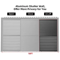 Streamdale 10FT Aluminum Louver Grille for Privacy and Sun Control
