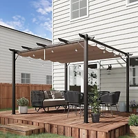 10' Retractable Pergola Canopy with Aluminum Frame