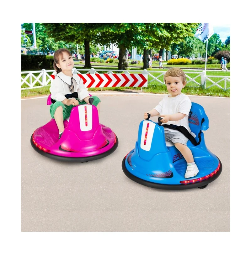 Vebreda 6V Bumper Car for Kids Toddlers Electric Ride On Vehicle with 360° Spin-Red