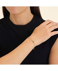Rosefield Emerald Dotted Bracelet In 14K Yellow Gold Plated Stainless Steel