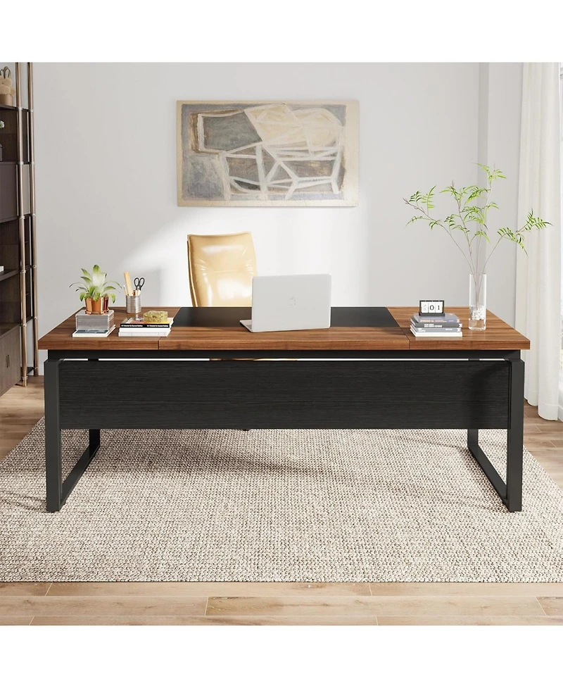 Tribesigns 63" Modern Conference Table with Splicing Board, 5FT Meeting Tables for Home Office, Business Training Seminar Stylish Meta