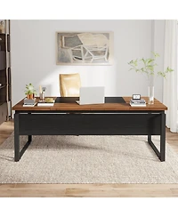 Tribesigns 63" Modern Conference Table with Splicing Board, 5FT Meeting Tables for Home Office, Business Training Seminar Stylish Meta