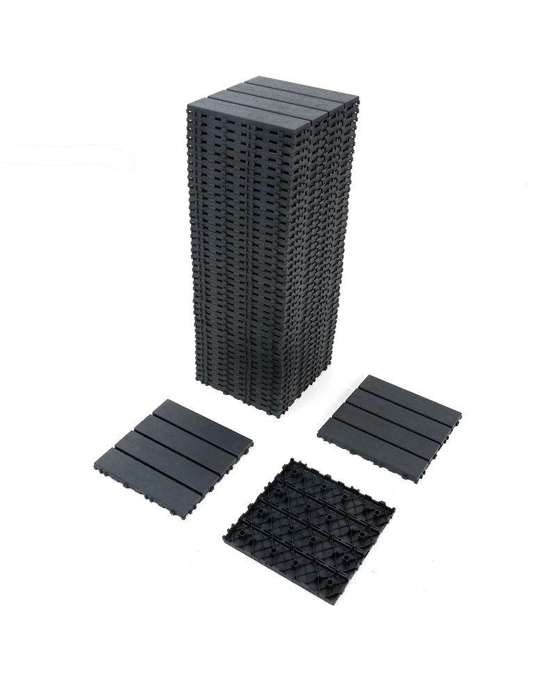 Simplie Fun 44-Pack Interlocking Deck Tiles, 12"x12" Waterproof Outdoor Tiles