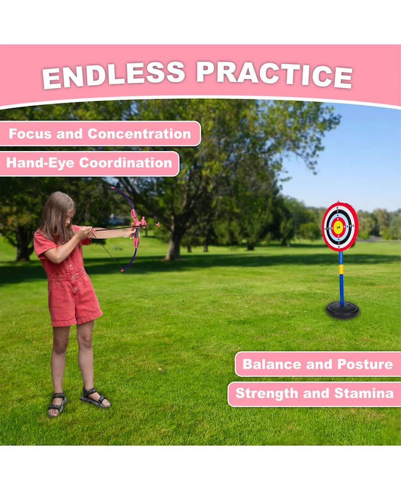 Contixo Kids Bow and Arrow Set - Outdoor Toy with Target, Safe Suction Cup Arrows - Blue