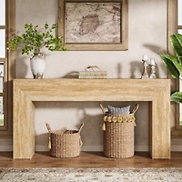 Tribesigns 63" Modern Entryway Table, Narrow Long Sofa Console, Wooden Rectangular Accent Table Behind Couch