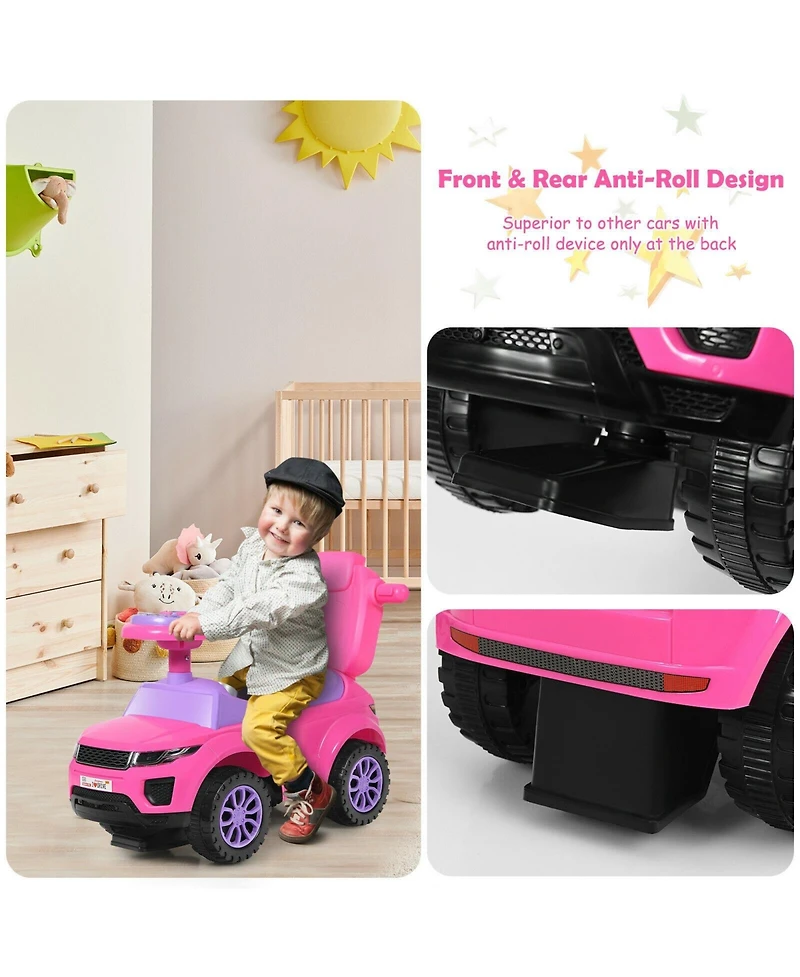 3 1 Ride on Push Car Toddler Stroller Sliding with Music
